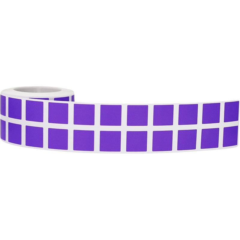 InStockLabels.com Purple Square Color Coding Labels for Organizing, Inventory, Warehouse 0.50 Inch Vibrant Square Dots, 1,000 Total Adhesive Stickers on a Roll - Made in The USA - Image 3